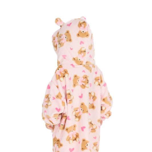 Oversized Teddy Print Plush Hoodie (One Size - 3-6 Years) (PK4) 18C1079