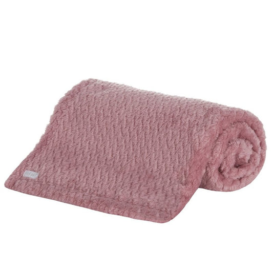 BABY TEXTURED PLUSH BLANKET-DUSKY PINK (75 x 90 cm) (PK6) 19C249