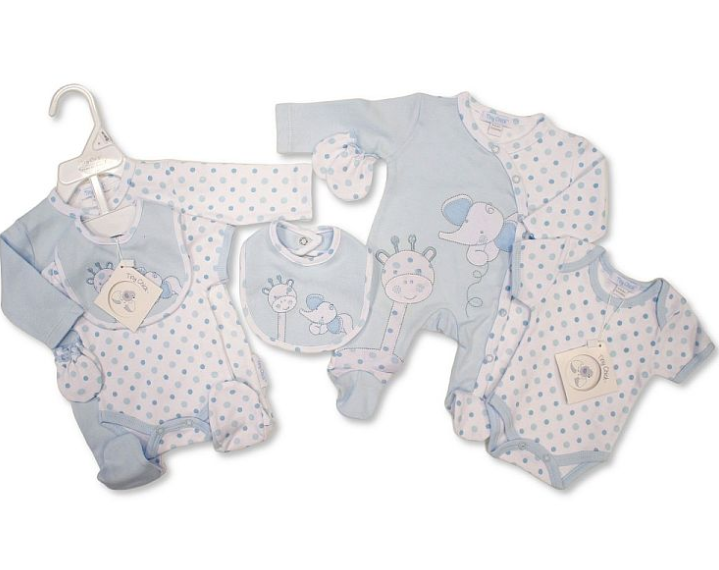 Premature Baby Boys 4 Pieces Set - Elephant and Giraffe (3-8lbs) (PK6) PB-20-737S