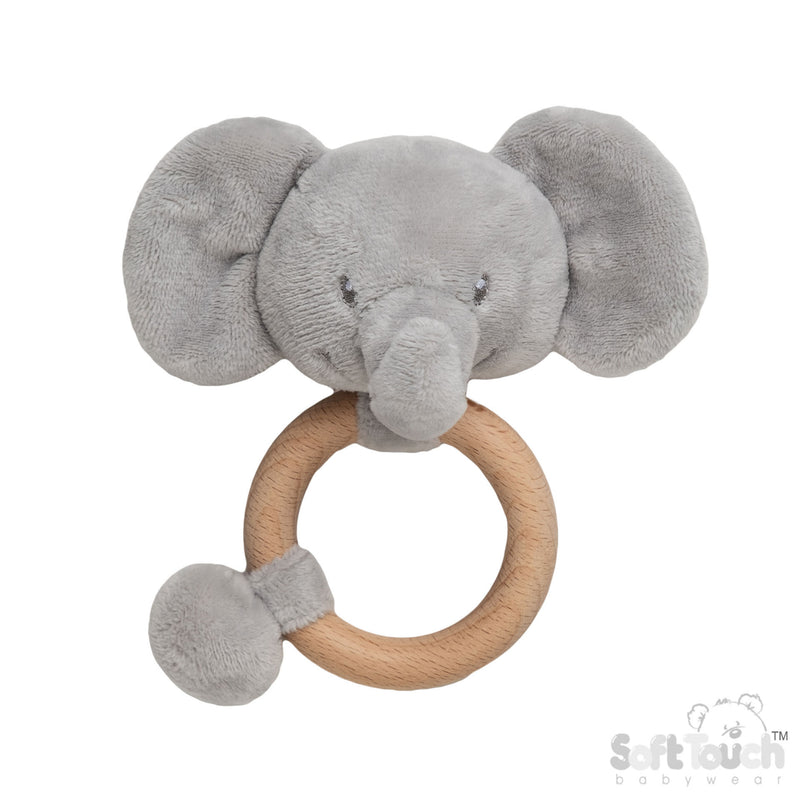 Baby Eco Recycled Elephant Rattle Toy - Grey (PK6) ERT66-G