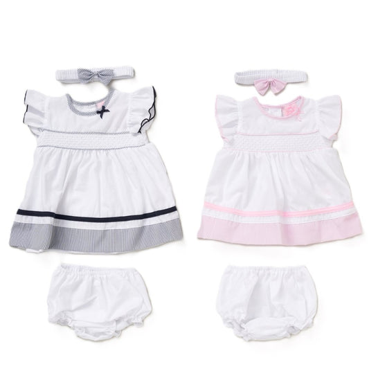3pc Baby Girls Dress Set - Smocked Stripes (9-24m) (PK6) F09182INF