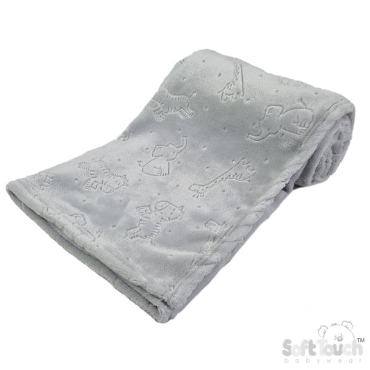 Embossed Wrap - Animals/Grey (75x100cm) (PK6) FBP305-G