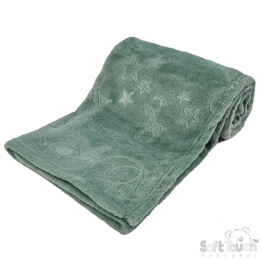 Embossed Wrap - Animals/Sage Green (75x100cm) (PK6) FBP305-SG