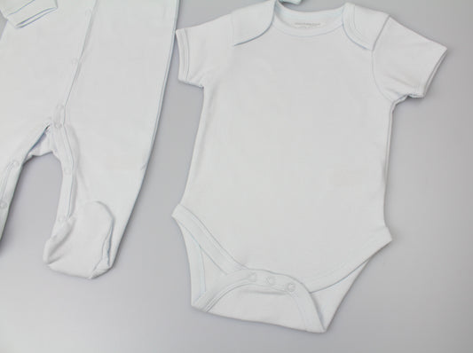 Plain Mesh Bag Gift Sets - Light Sky Blue (PK6) (0-9m) H13733