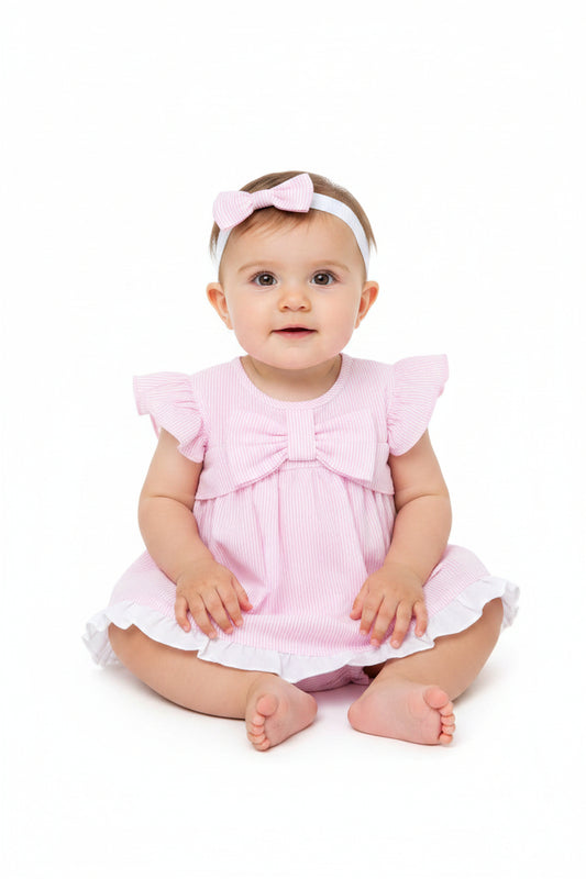Baby Girls Dress, Pant & Headband Set - Lemon/Pink (0-9m) (PK6) H12803NB