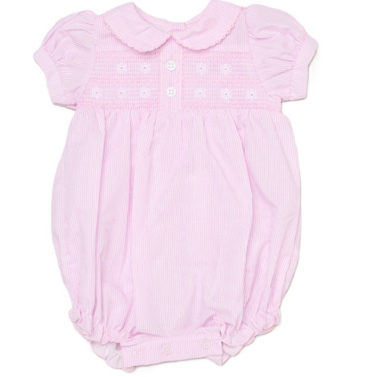 Baby Girls Smocked Romper - Pink (0-9M) (PK6) H12807