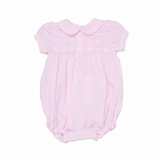 Baby Girls Smocked Romper - Pink (0-9M) (PK6) H12807