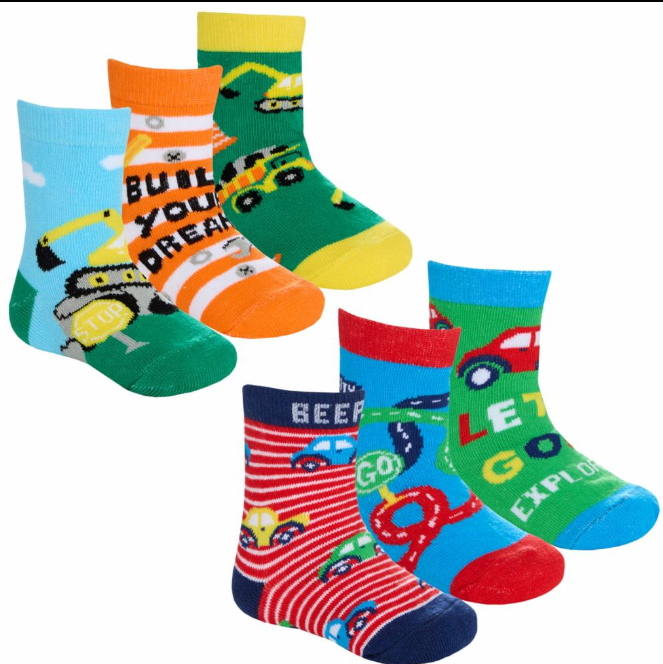 Boys 3pack Cotton Rich Socks - Cars (PK12) (0-5.5) 44B1003