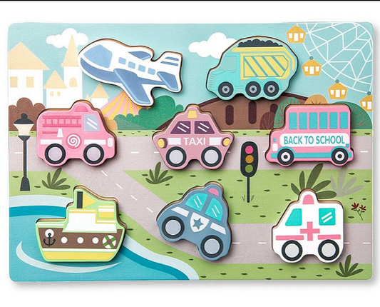 Wooden Educational Traffic Puzzle (PK6) BT-24-0014