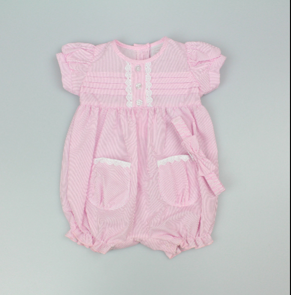2pc Baby Girls Romper Set - Pink (0-9m) (PK6) - K14236