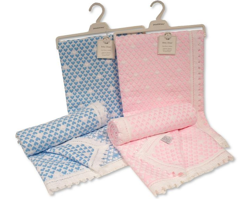 Baby Acrylic Hanger Shawl - Hearts - Bw-110-413