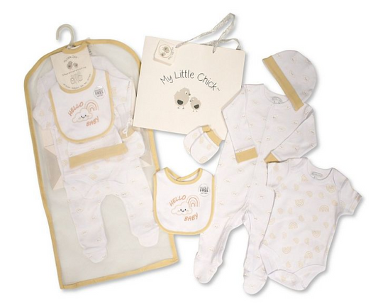 Baby 5 Pieces Gift Set with Paper Gift Bag - Hello Baby Gp-25-1356