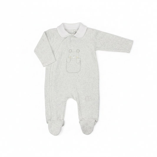 Baby Velour All in One - Grey/Ted (0-9M) (PK6) M15974