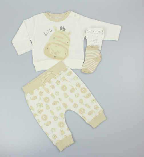 Baby Unisex 2pc Set - Zebra (0-9m) (PK6) M15964
