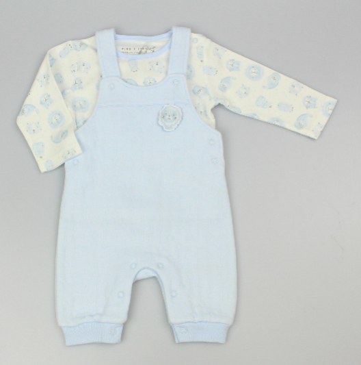 Baby Quilted Dungaree Set - Sky Blue (0-9m) (PK6) M15956