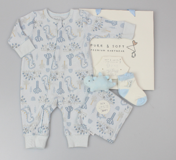 Baby Gift Set - Blue Dino (0-6m) (PK6) M15854
