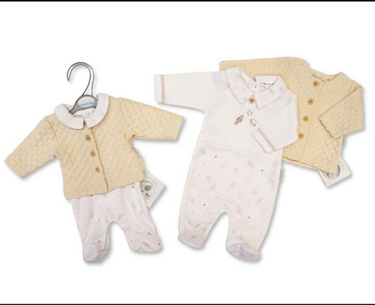 Premature Baby Boys 2 pcs Jacquard Set - Space (3-8lbs) (PK6) PB-20-729