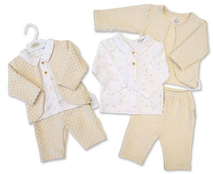 Baby Boys 3 pcs Jacquard Set - Space (NB-9m) (PK6) BIS-2020-2650