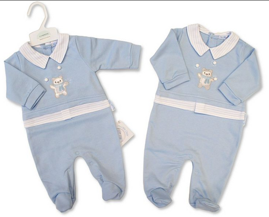 Baby Boys 2 pcs Short Dungaree Set - Snowballs (NB-9m) (PK6) BIS-2020-2647