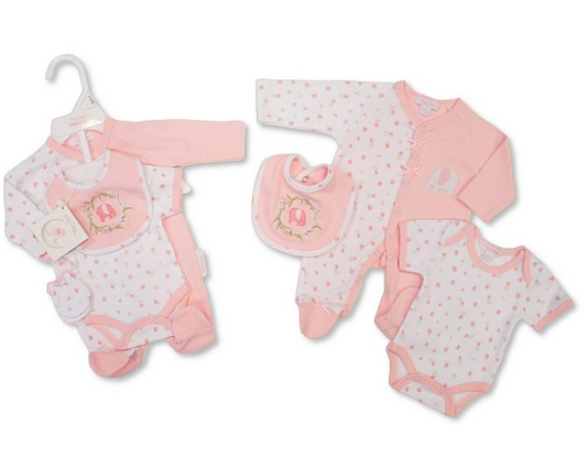 Premature Baby Girls 4 Pieces Set - Elephant (3-8lbs) (PK6) PB-20-738P
