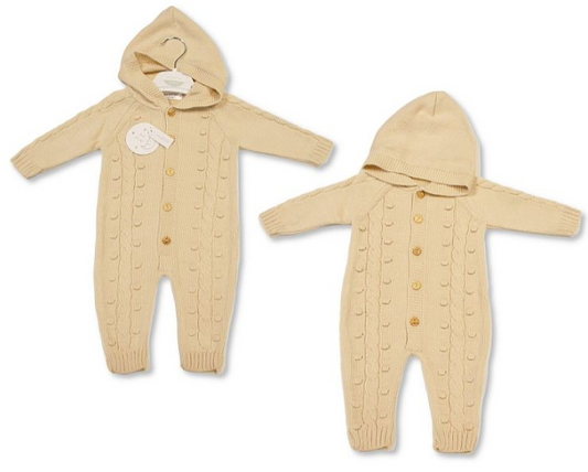 Knitted Baby All-In-One with Buttons (NB-6m) (PK6) BW-10-1230