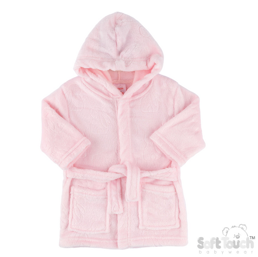 Embossed Hooded Robe - Pink/Bunny (6-12m) (PK4) FBR305P