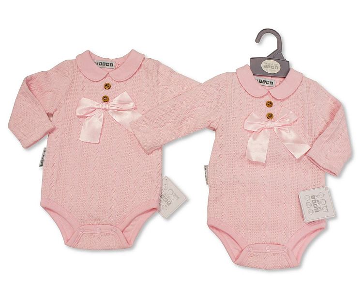 Baby Girls Romper with Bow - (NB-6 Months) (PK6) Bis-2020-2522