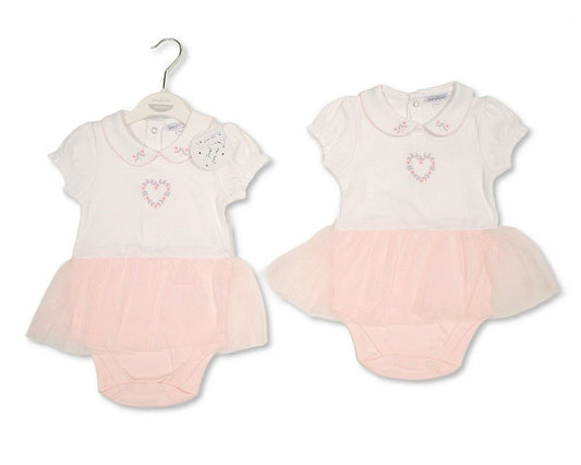 Baby Girls Dress Romper with Floral Embroidery and Lace (NB-9m) (PK6) - BIS-2120-6391