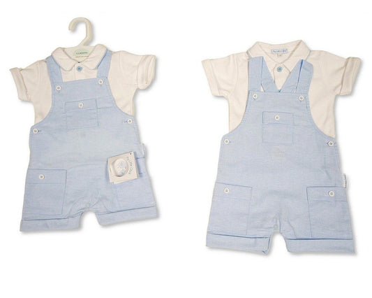 Baby Boys 2 Pieces Dungaree Set (NB-9m) (PK6) BIS-2120-6429