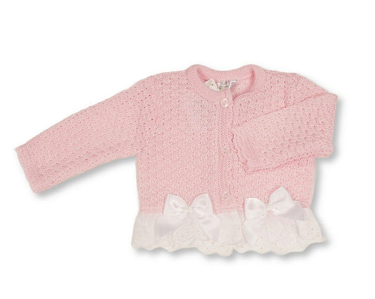 Knitted Baby Girls Cardigan with Bows - (PK6) (9-24m) BW-10-1008_09