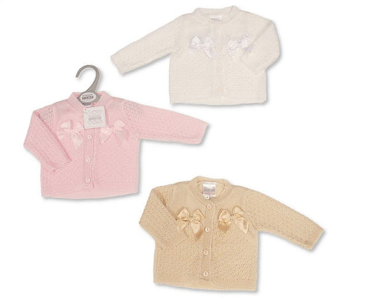 Knitted Baby Girls Cardigan with Bows - (PK6) (NB-9m) BW-10-1010_09