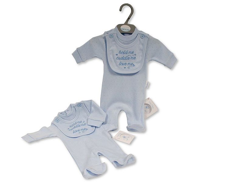 Premature Baby Boys All in One with Bib - Hold Me (3-8lbs) (PK6) PB-20-608S