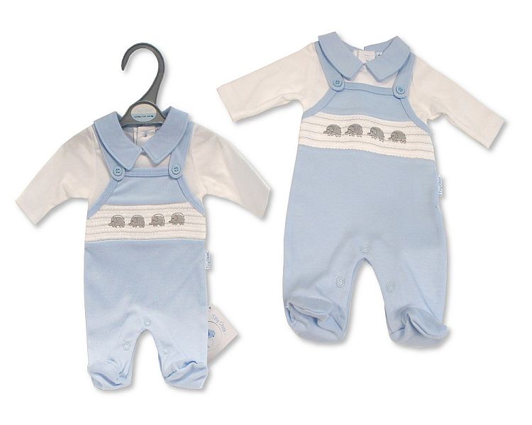 Premature Baby Boys Sleepsuit with Smocking - Elephant (3-5 to 5-8Lbs) (PK6) Pb-20-660