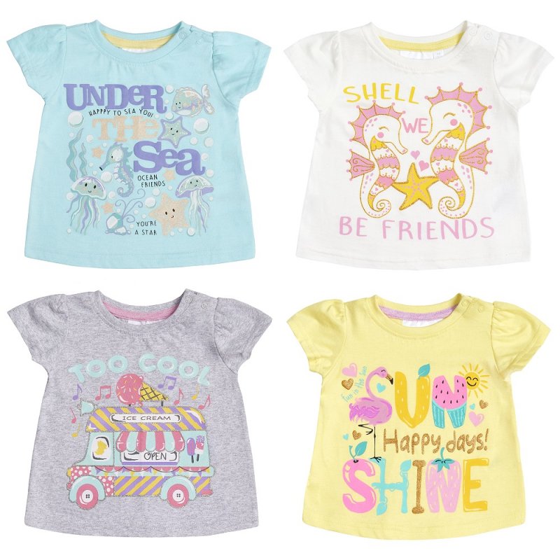 Baby Girls Printed T shirts (3-24 Months) (Pk20) 11C138