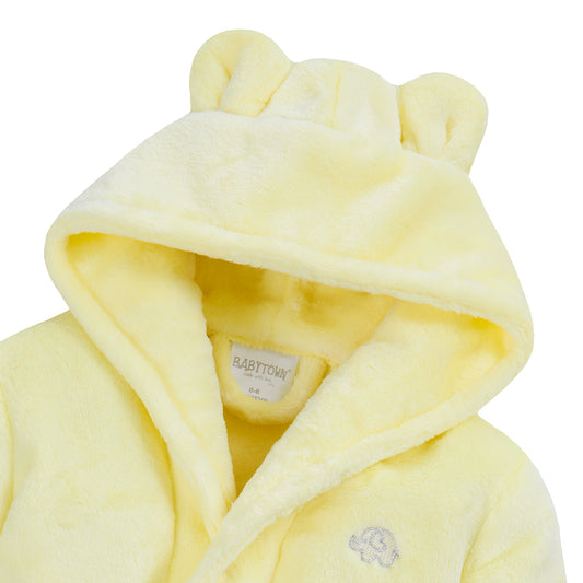 Boys Lemon Super Soft Hooded Dressing Gown (0-6 Months)-18C716
