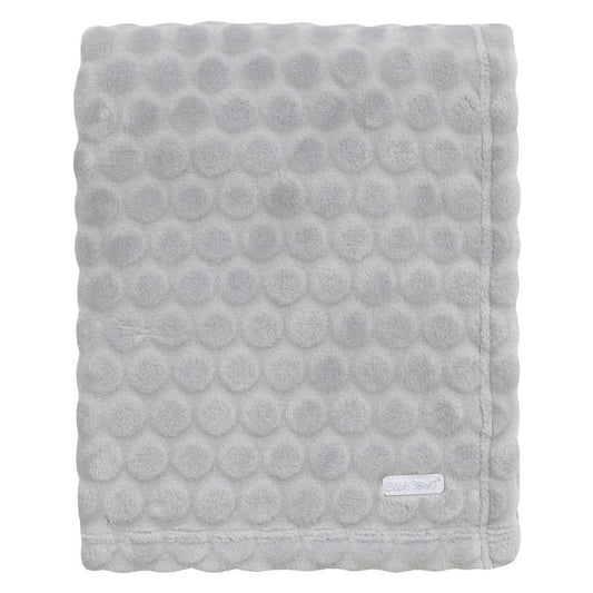 BABY EMBOSSED CIRCLES PLUSH BLANKET-GREY (75 x 90 cm) (PK4) 19C245