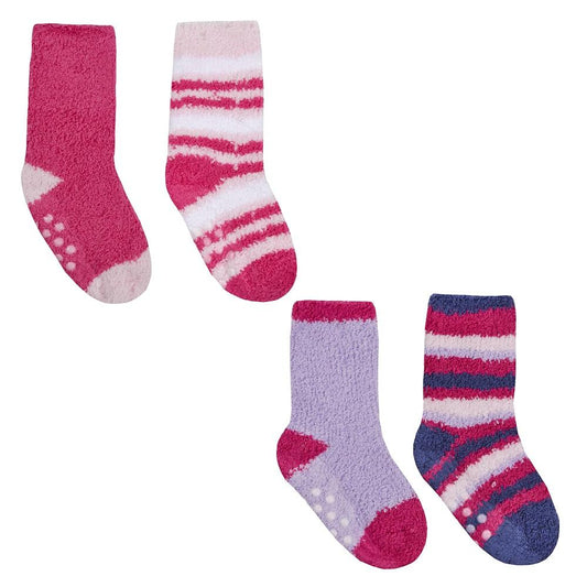 Baby Girls Cosy Socks with Grippers - Winter - 0/3.5 Size (44B838) - Kidswholesale.co.uk