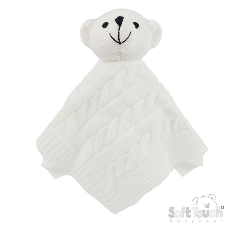 White Cable Knit Elegance Bear Comforters (PK6) ACO12-W