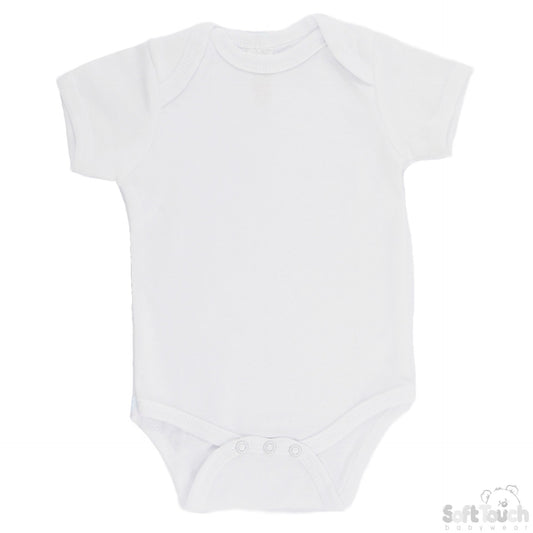 Plain White Bodysuit (6-9 Months) BS4650-W - Kidswholesale.co.uk