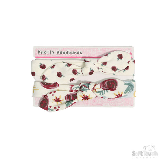 2 Pack Knotty' Girls Floral Headband-4CC104-HB