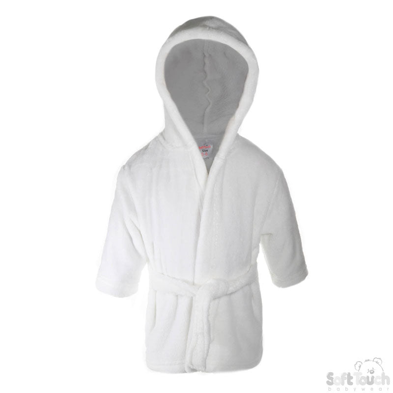 INFANTS WHITE FLEECE ROBE (0-6) (PK4) FBR22-W
