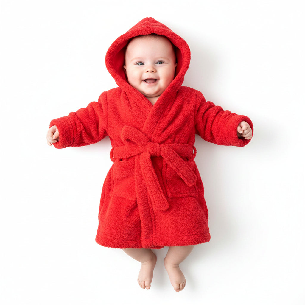Infants Red Fleece Robe (0-6 Months) (PK4) FBR24-R-0-6
