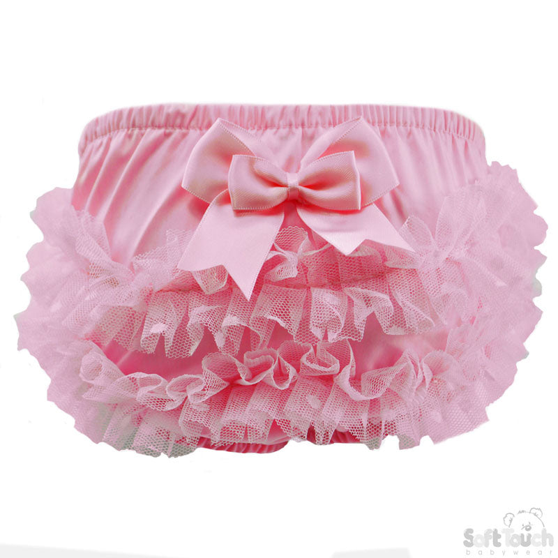 Pink Frilly Pants W/Dotty Lace (0-18 Months)-FP20-P