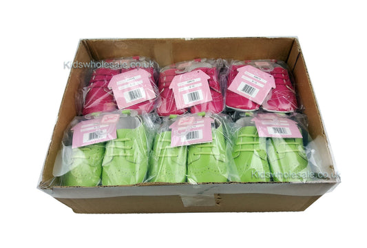 Girls Pink and Green Shoes 0-12m (G8615) - Kidswholesale.co.uk