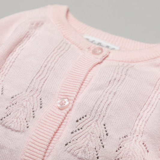 Girls 2 Piece Cotton Knitted Cardigan & Trouser Set (0-9 Months)-T20855