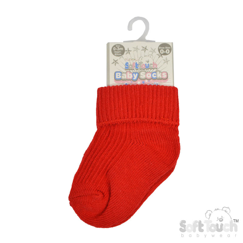 Red Plain TOT Socks - S02-R-03