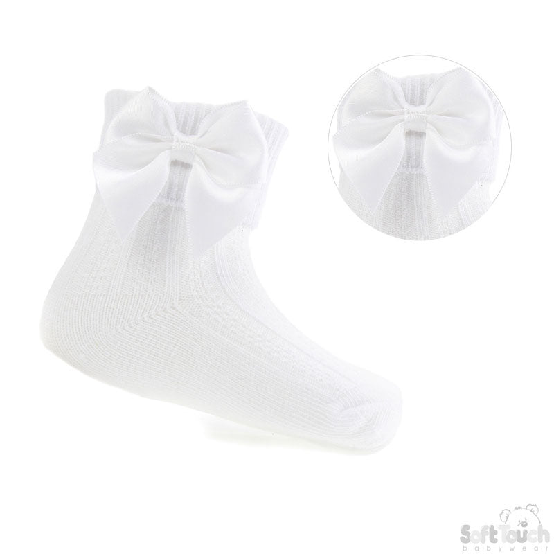Large Bow Ankle Socks (0-24mnths) S123-W
