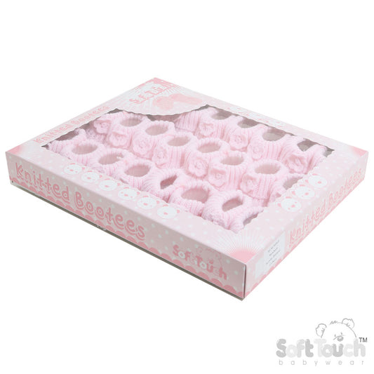 Pink Acrylic Baby Bootees With Flower - S439-P