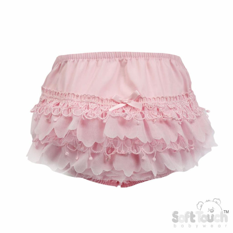Lace Frilly Pants - Pink (0-18 Months) (PK6) FP26-P