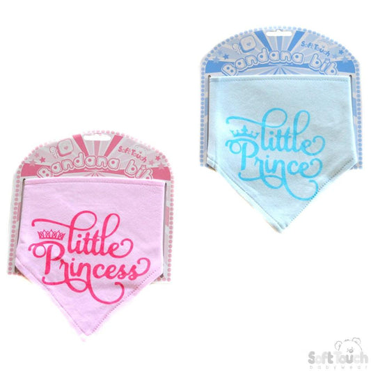 “Little Prince/Princess” Bandana Bib: BB355 - Kidswholesale.co.uk